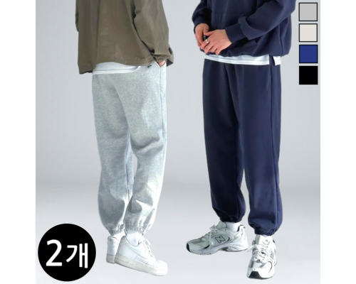 이브 남성용 오버핏 베이직 무지 빅사이즈 조거 팬츠